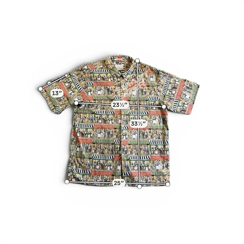 Reyn Spooner Guy Buffet 'Cafe' Egyptian Cotton Button-Up Shirt - Size 2XLarge